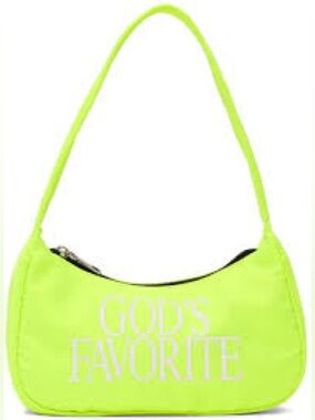 Praying SSENSE Exclusive Yellow Print 'God's Favorite' Bag